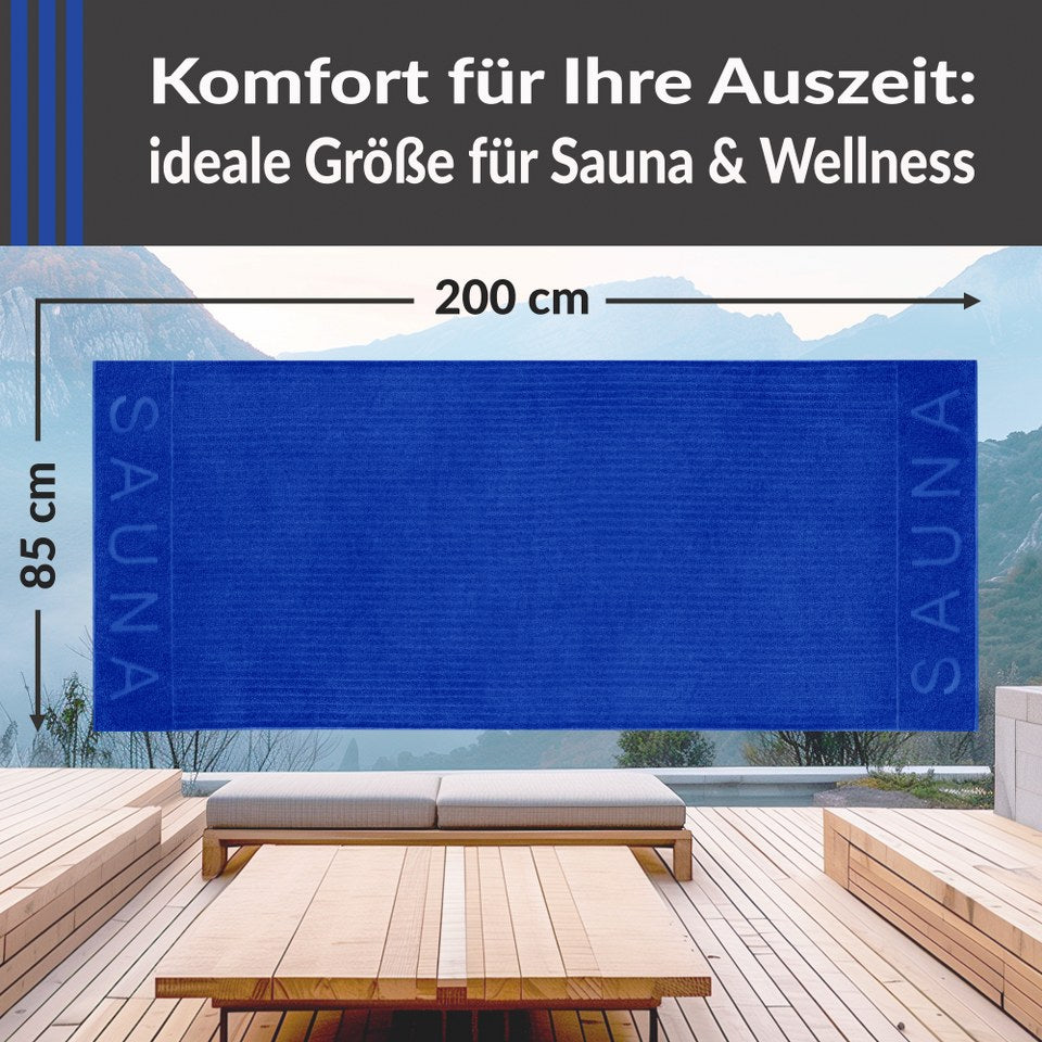 Saunatuch 85x200 cm Blau - Königs, Kopenhagen Saunahandtuch