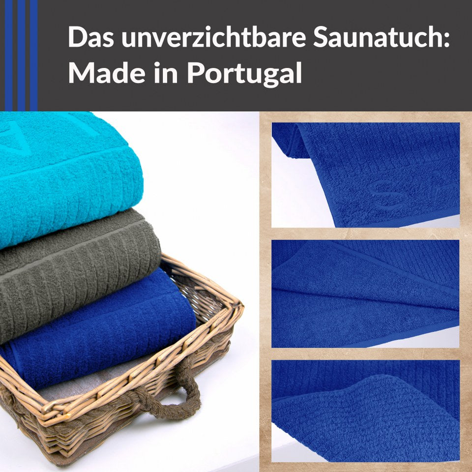 Saunatuch 85x200 cm Blau - Königs, Kopenhagen Saunahandtuch