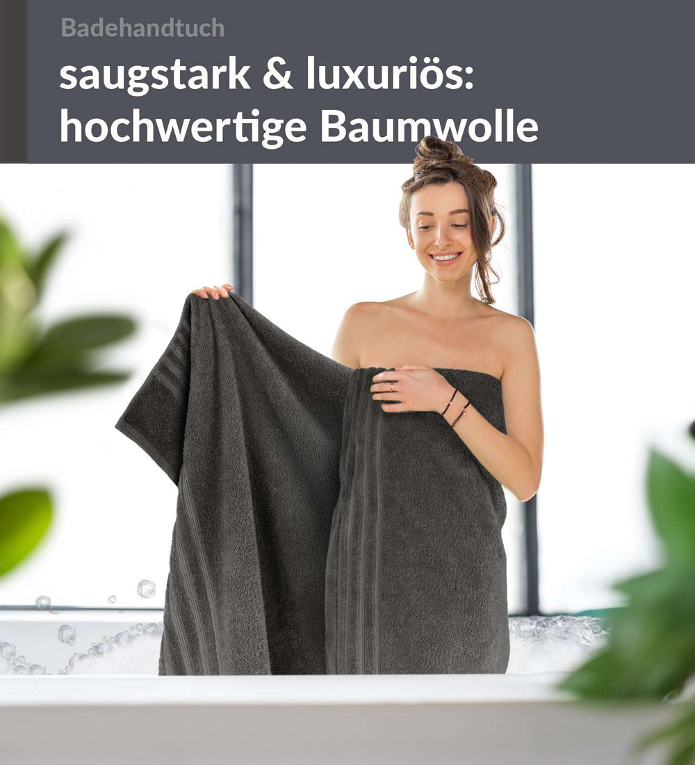 Badetuch 100x150 cm Grau - Anthrazit