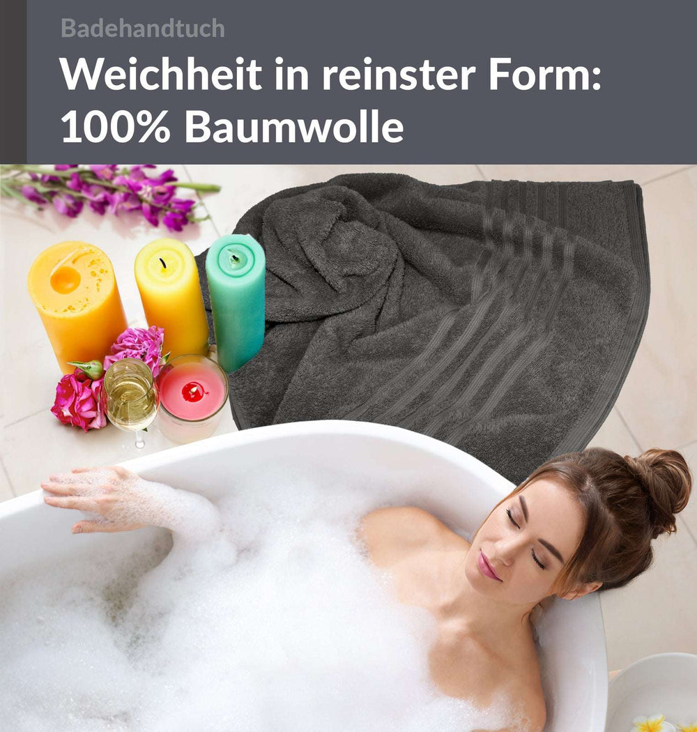 Badetuch 100x150 cm Grau - Anthrazit