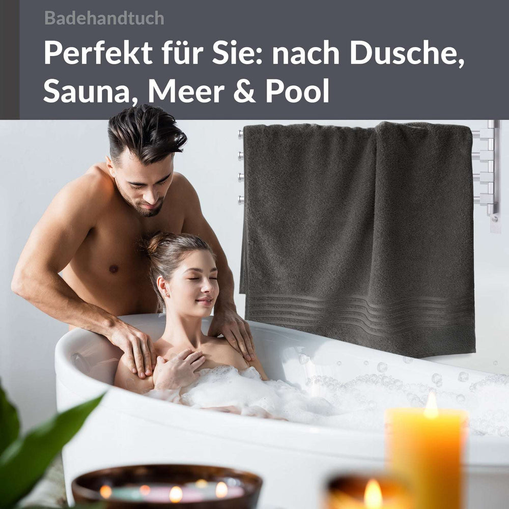 Badetuch 100x150 cm Grau - Anthrazit