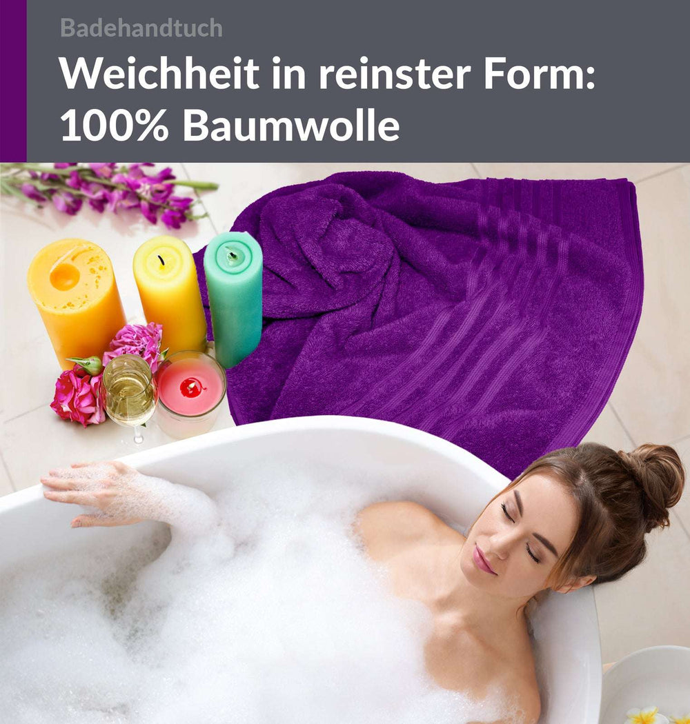 Badetuch 100x150 cm Lila - Aubergine