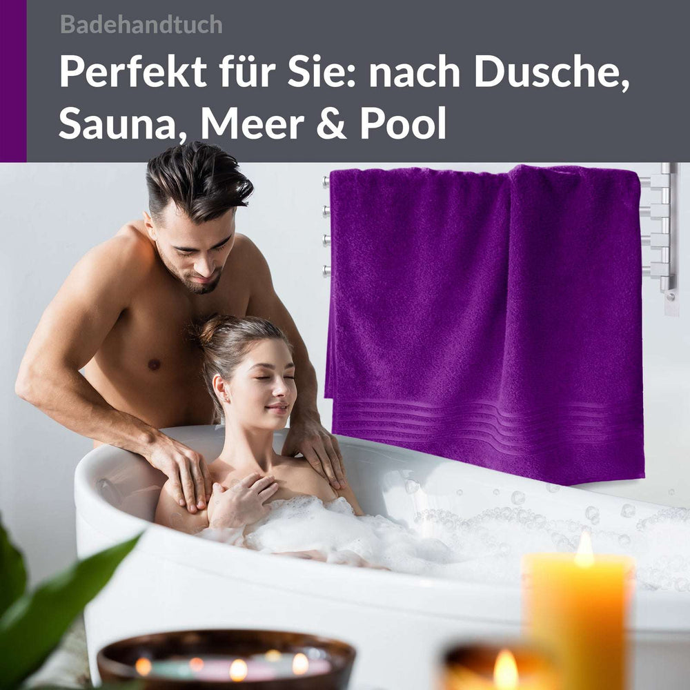Badetuch 100x150 cm Lila - Aubergine