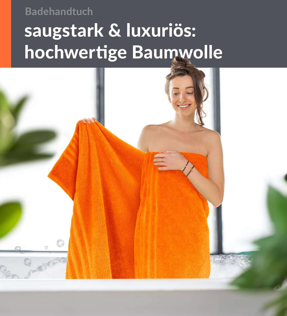 Badetuch 100x150 cm Orange - Clementinen