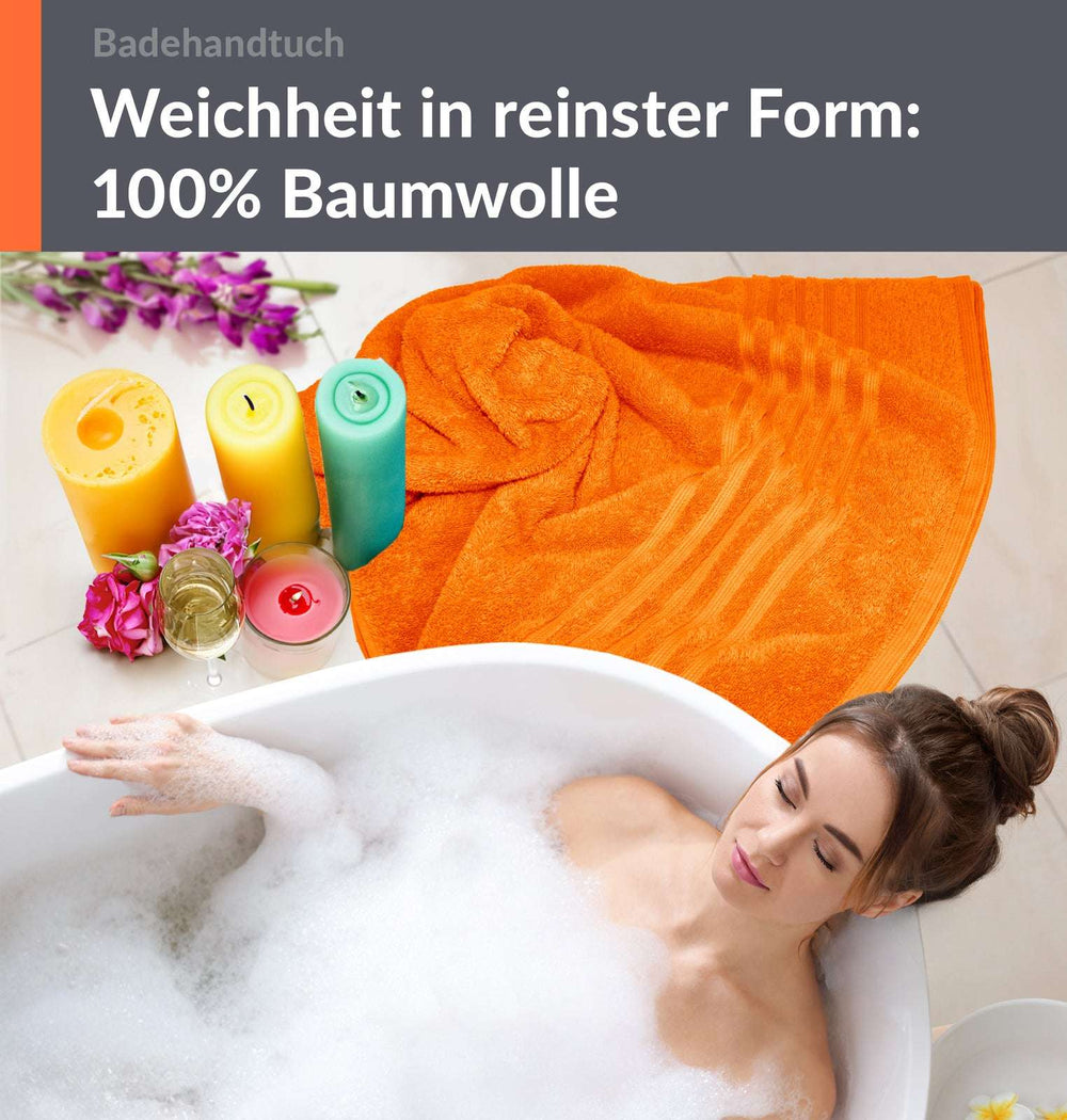 Badetuch 100x150 cm Orange - Clementinen