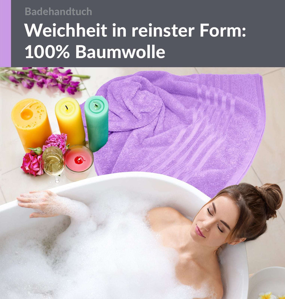 Badetuch 100x150 cm Lila - Flieder