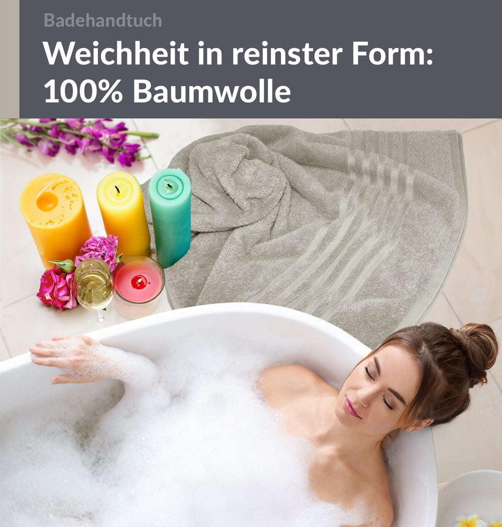 Badetuch 100x150 cm Grau - Kiesel