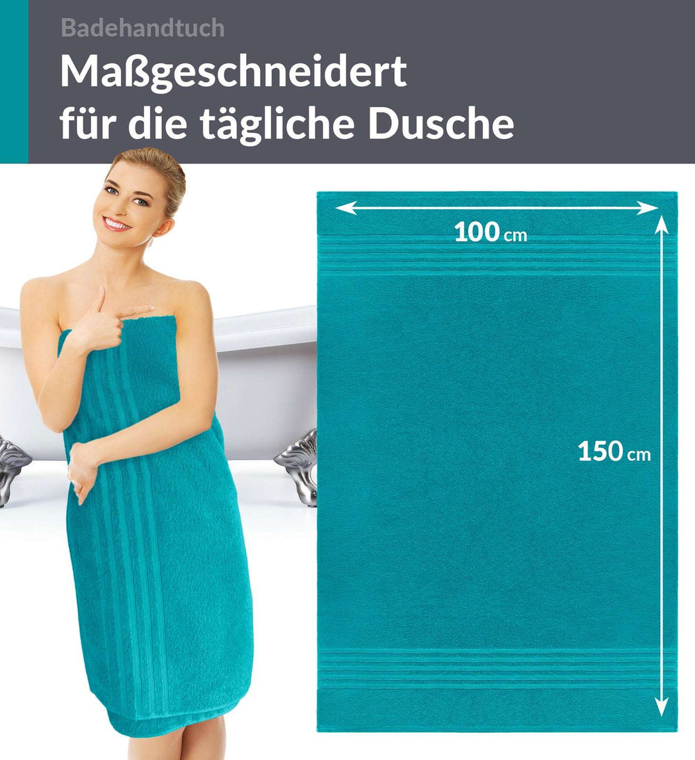 Duschtuch groß 100x150 cm 2er Set Grün - Nautic