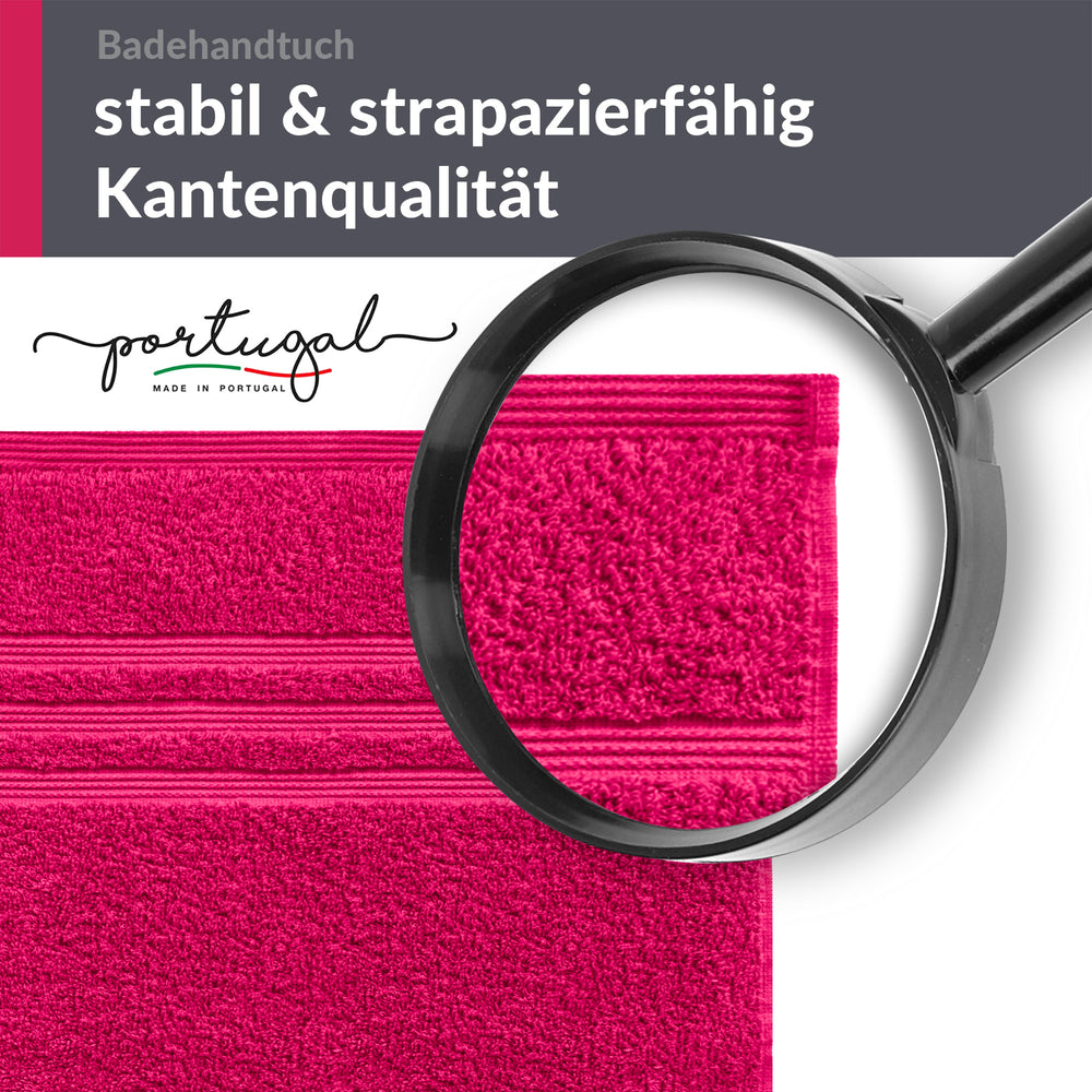 Badetuch groß 100x200 cm Rot - Rhabarber