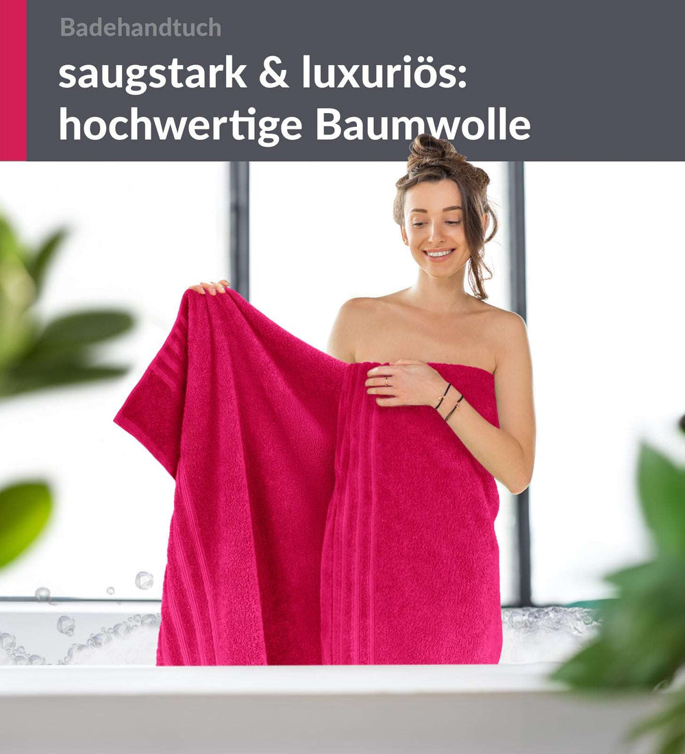 Badetuch 100x150 cm Rot - Rhabarber