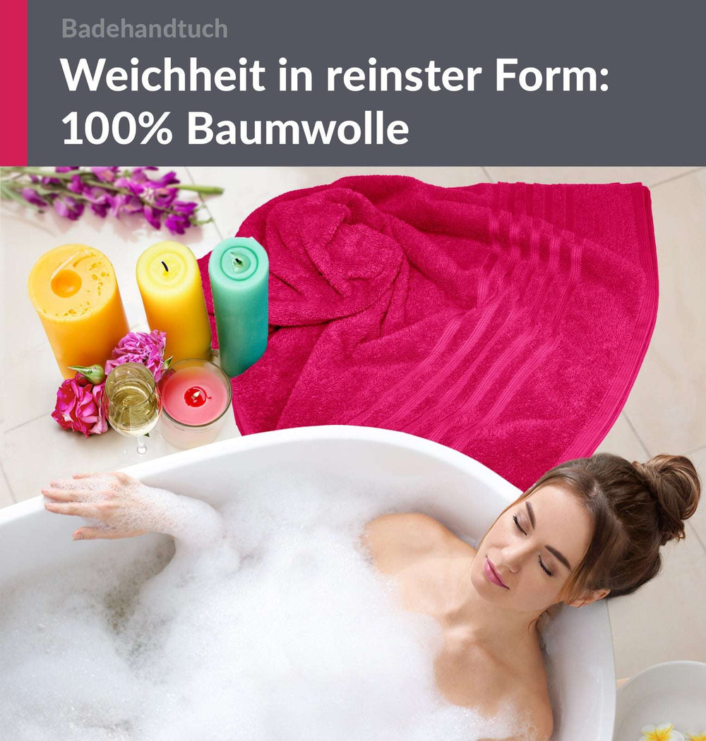 Badetuch 100x150 cm Rot - Rhabarber