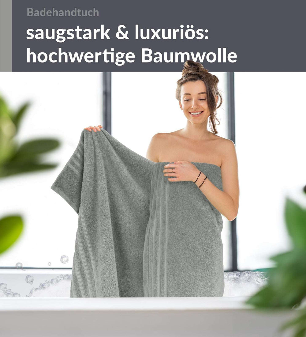 Badetuch 100x150 cm Grau - Stein