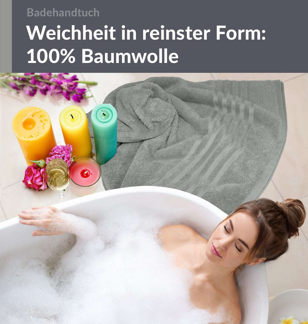 Badetuch 100x150 cm Grau - Stein