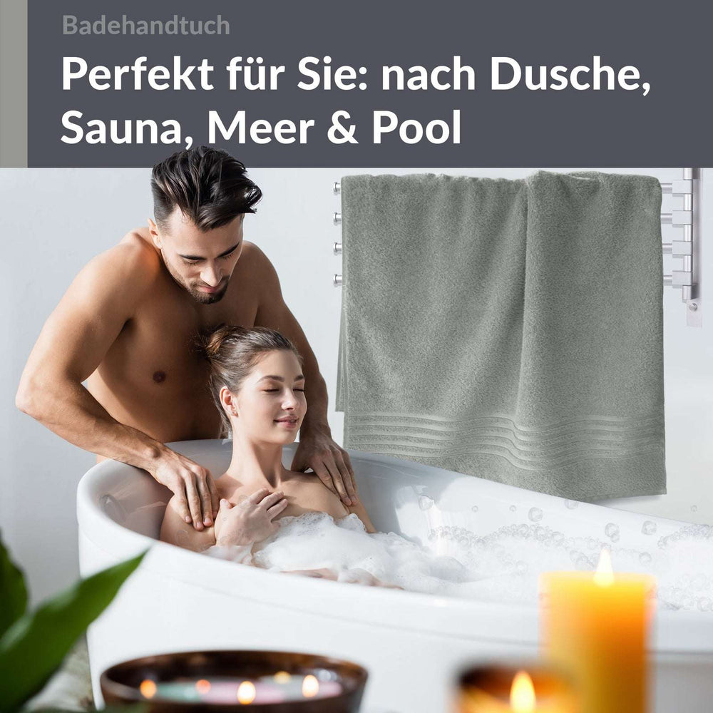 Badetuch 100x150 cm Grau - Stein