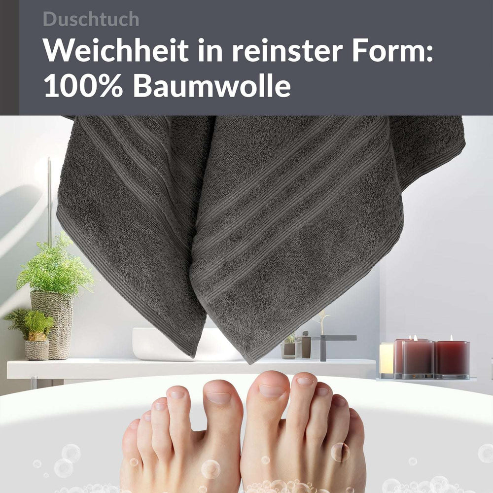 Duschhandtuch 70x140 cm Grau - Anthrazit