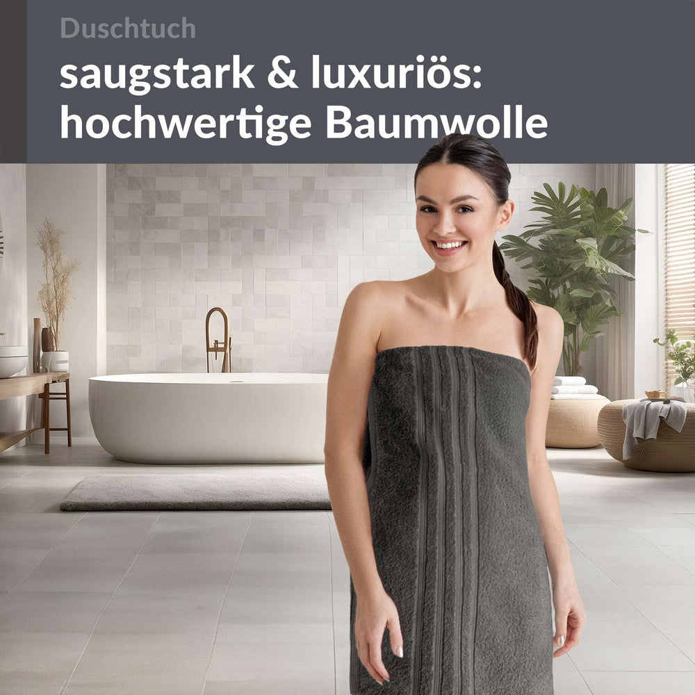 Duschhandtuch 70x140 cm Grau - Anthrazit