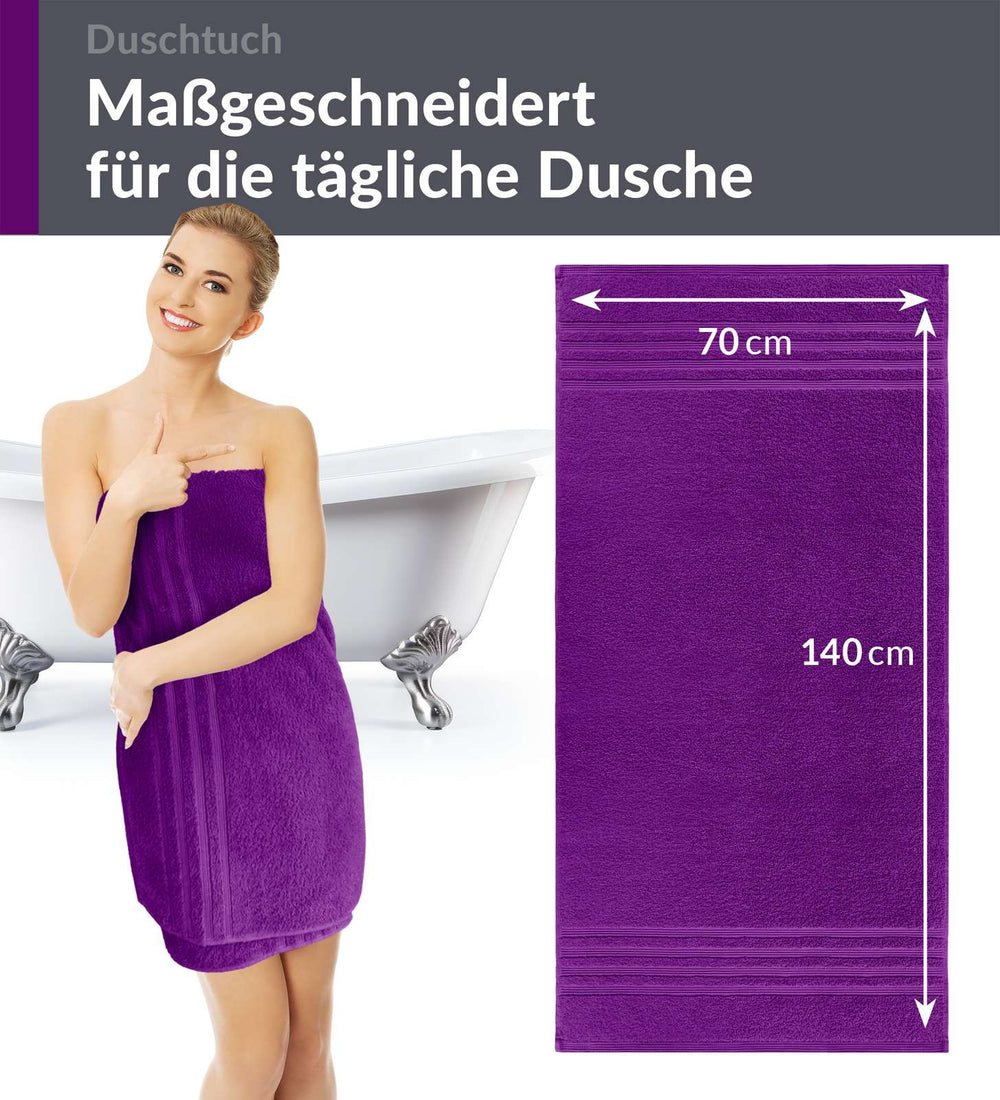 Duschhandtuch 70x140 cm Lila - Aubergine