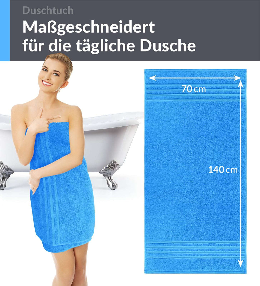 Duschtuch 70x140 cm 2er Set Blau - Capri
