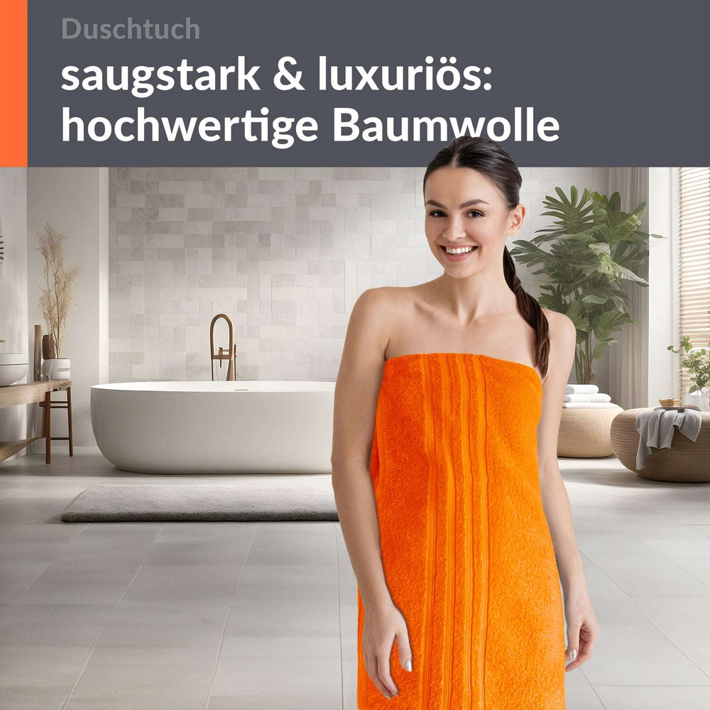 Duschhandtuch 70x140 cm Orange - Clementinen