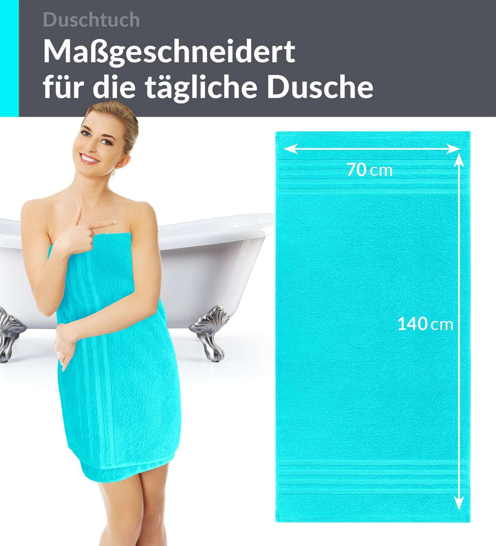 Duschtuch 70x140 cm 2er Set Türkis - Lagunen