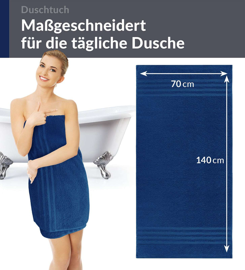 Duschtuch 70x140 cm 2er Set Blau - Marine
