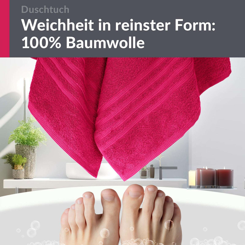 Duschhandtuch 70x140 cm Rot - Rhabarber