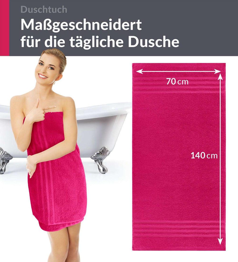 Duschhandtuch 70x140 cm Rot - Rhabarber