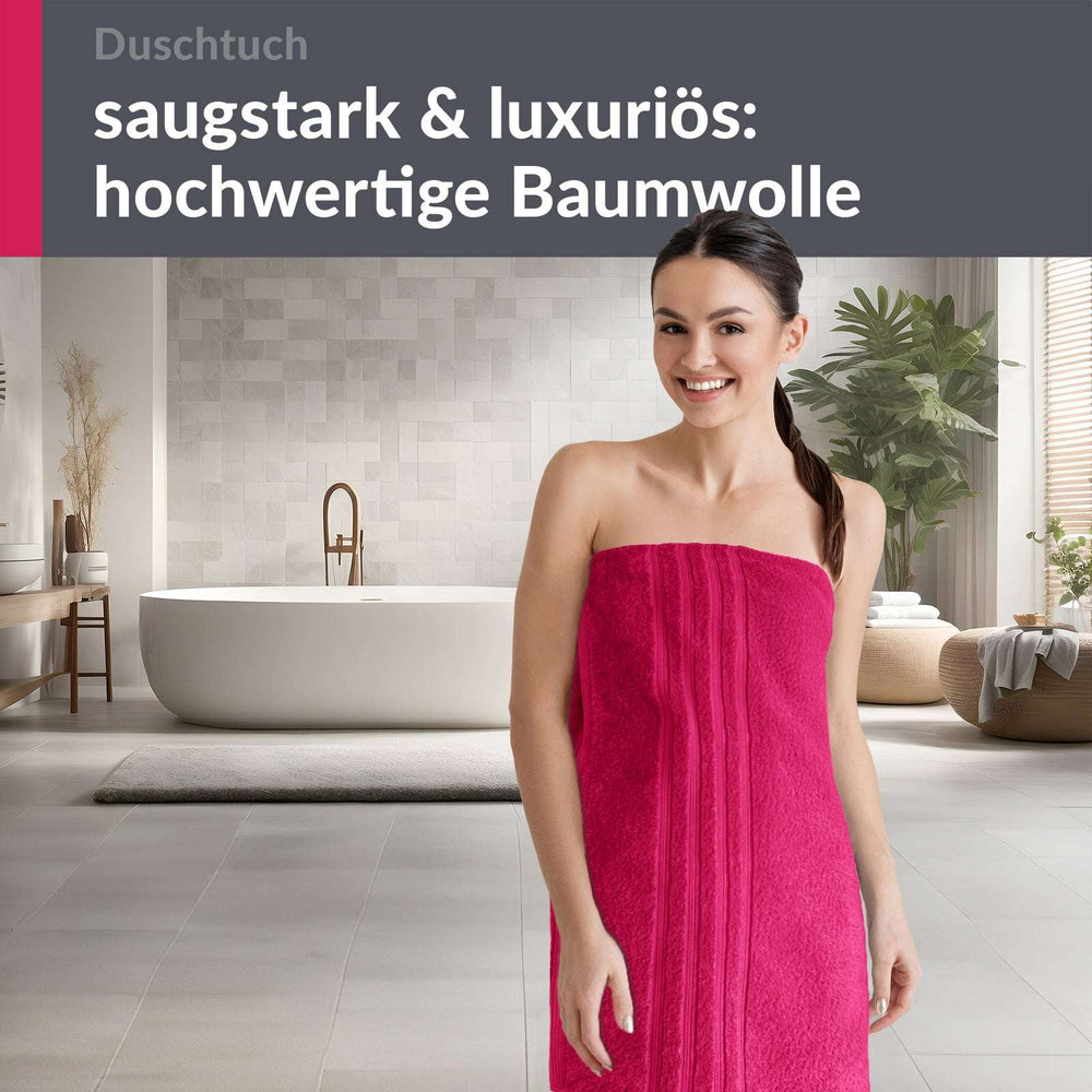 Duschhandtuch 70x140 cm Rot - Rhabarber