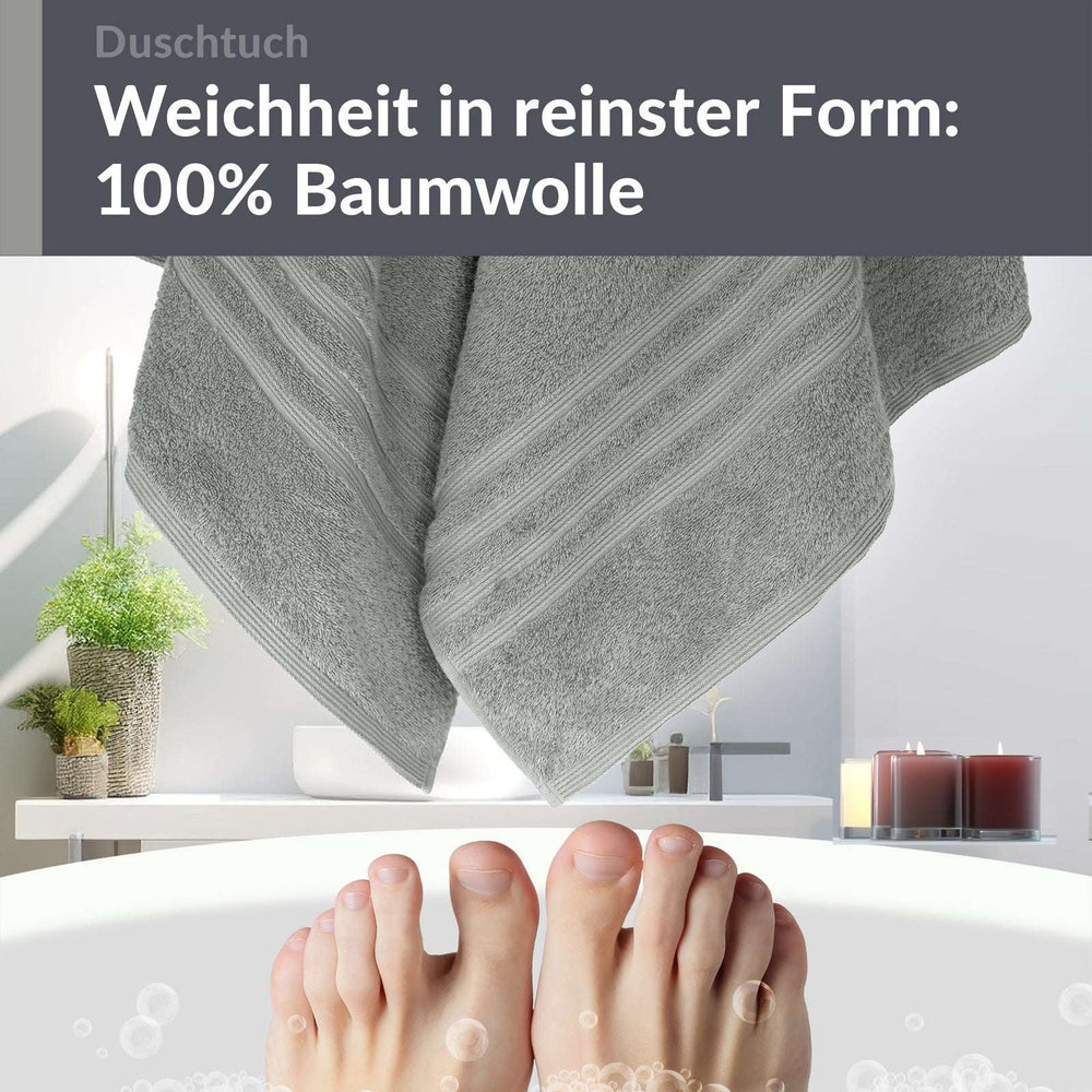 Duschhandtuch 70x140 cm Grau - Stein
