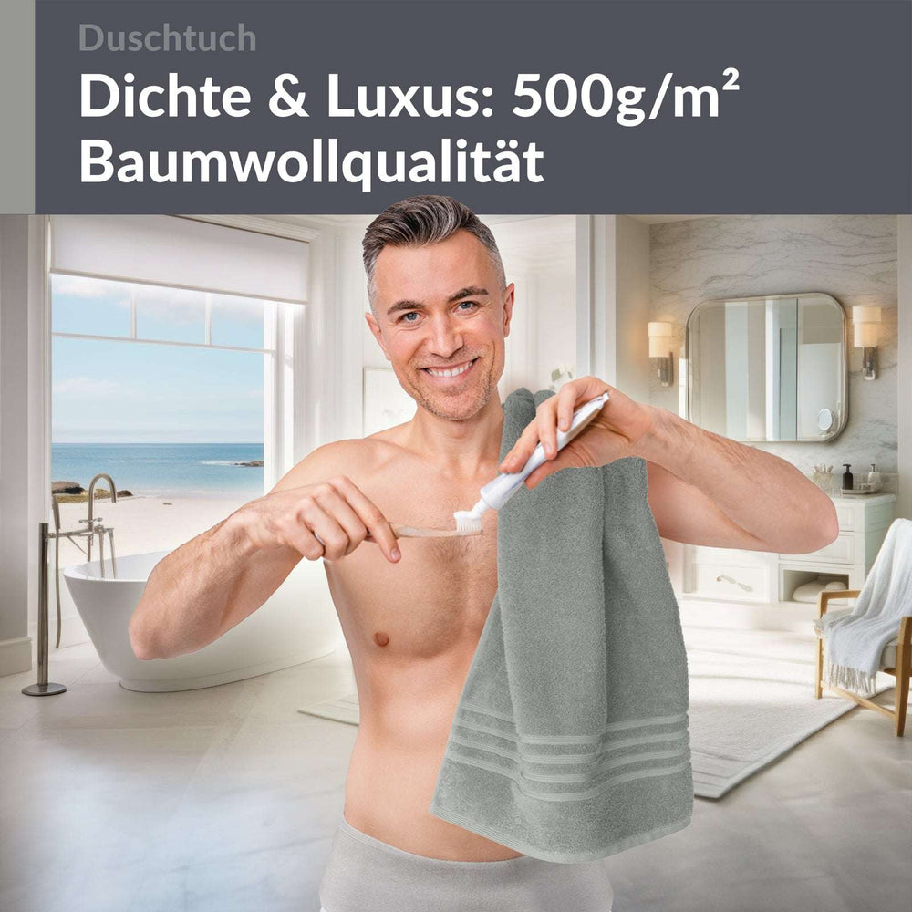 Duschhandtuch 70x140 cm Grau - Stein