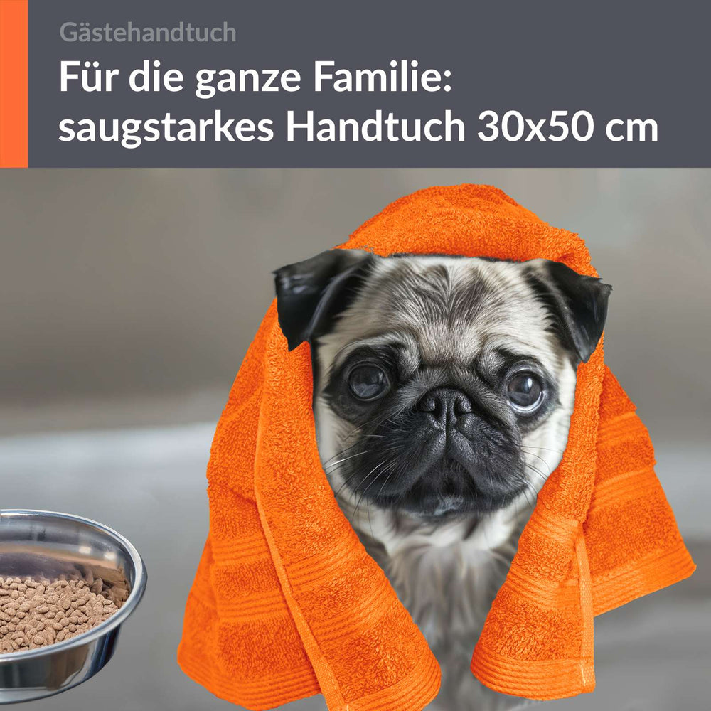 Gästehandtücher 30x50 cm Orange - Clementinen