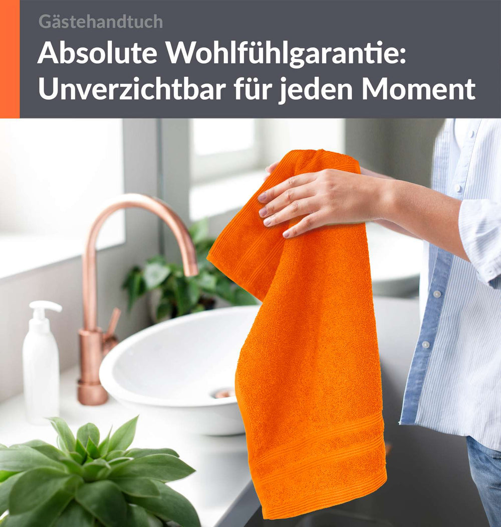 Gästehandtücher 30x50 cm Orange - Clementinen