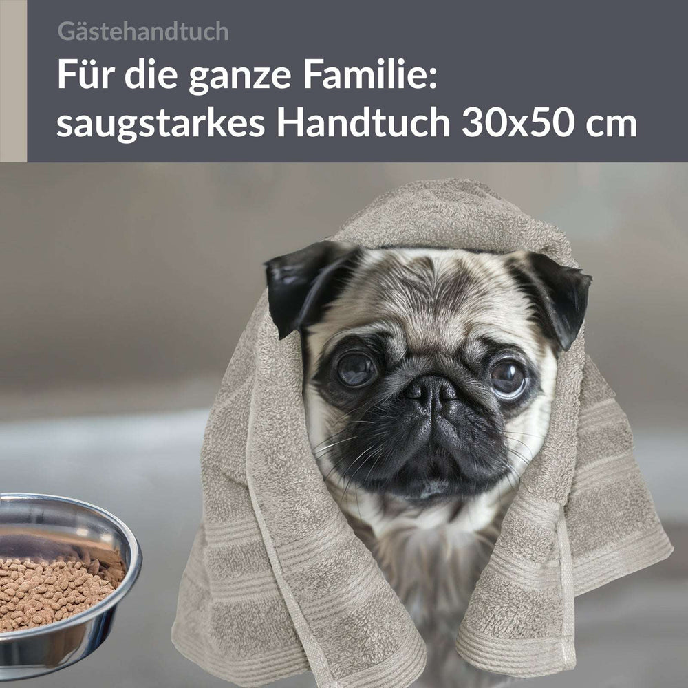 Gästehandtücher 30x50 cm Grau - Kiesel