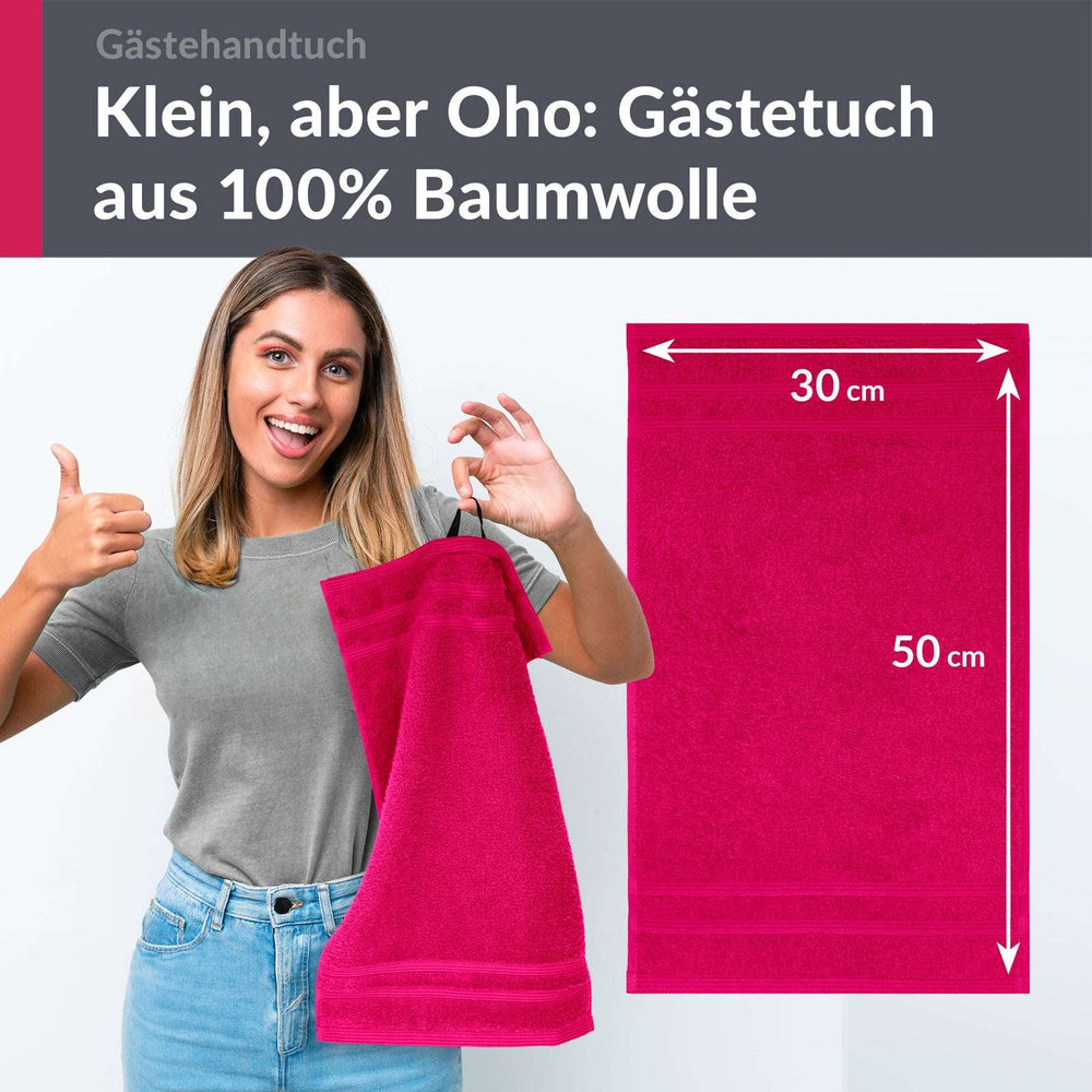 Gästehandtücher Set 30x50 cm 4 Stück Rot - Rhabarber