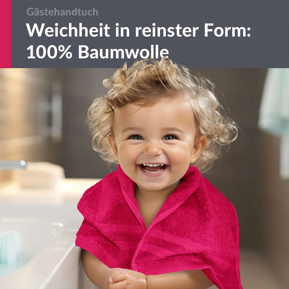 Gästehandtücher 30x50 cm Rot - Rhabarber