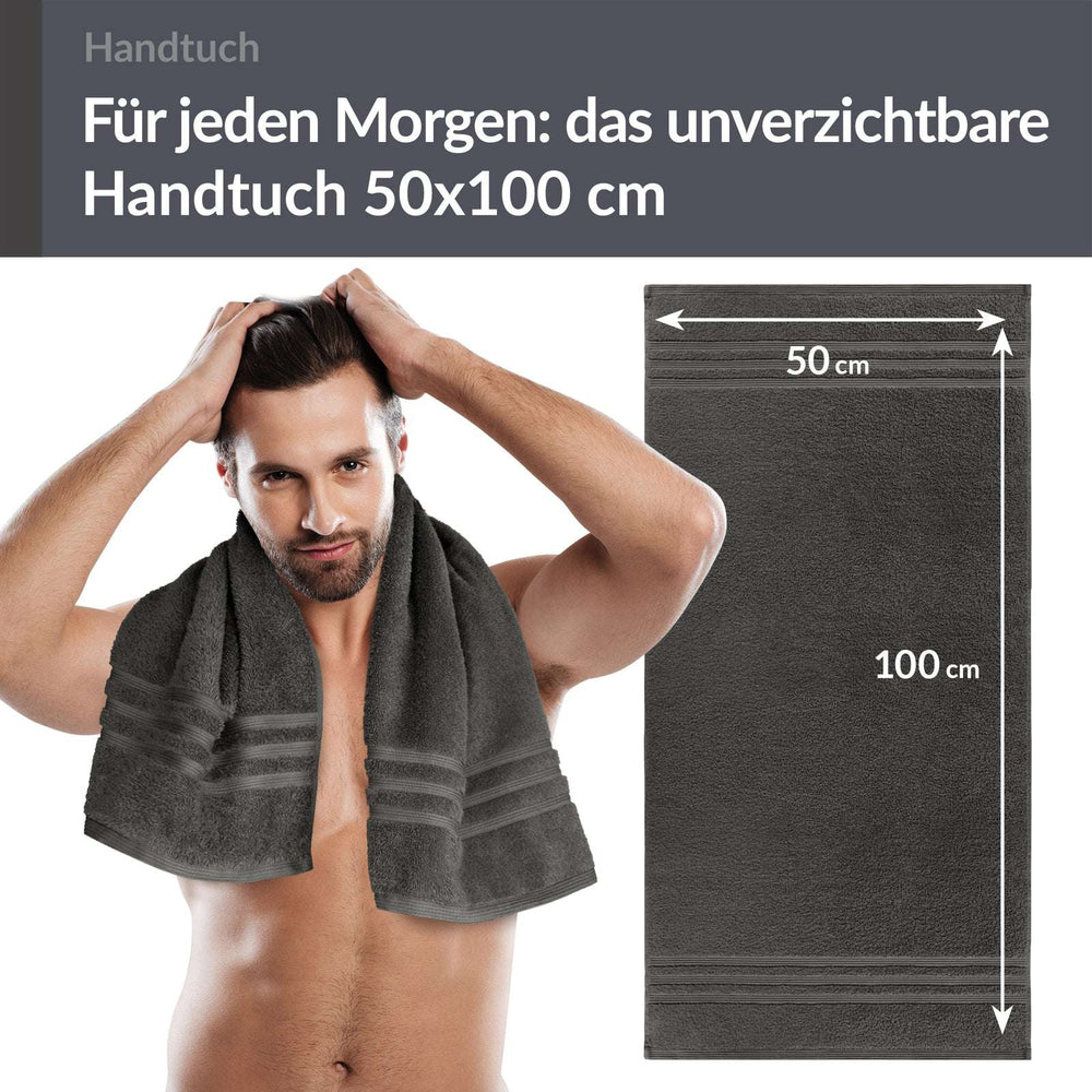 Handtuch 50x100 cm Grau - Anthrazit