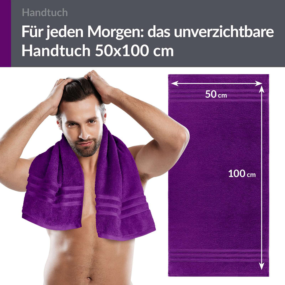 Handtuch 50x100 cm Lila - Aubergine