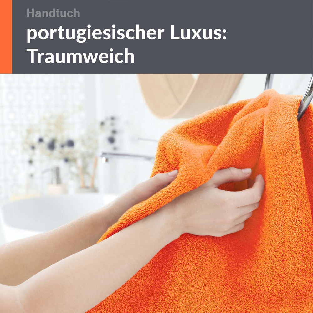 4er Handtücher Set 50x100 cm Baumwolle Orange - Clementinen