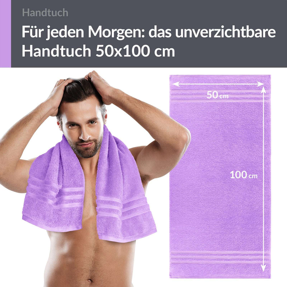 Handtuch 50x100 cm 2er Set Lila - Flieder