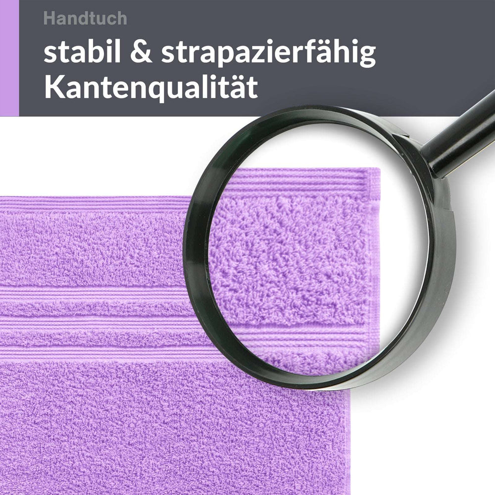 4er Handtücher Set 50x100 cm Baumwolle Lila - Flieder