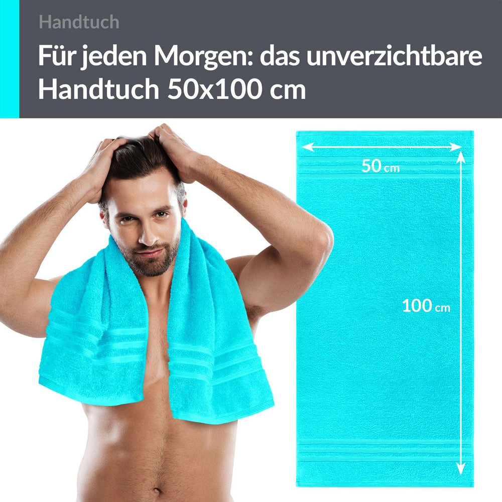 Handtuch 50x100 cm 2er Set Türkis - Lagunen