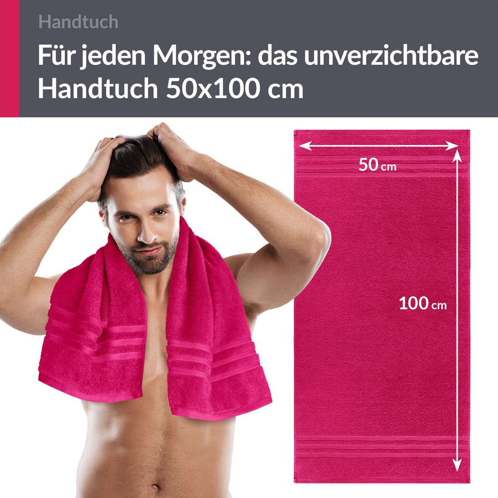 Handtuch 50x100 cm Rot - Rhabarber
