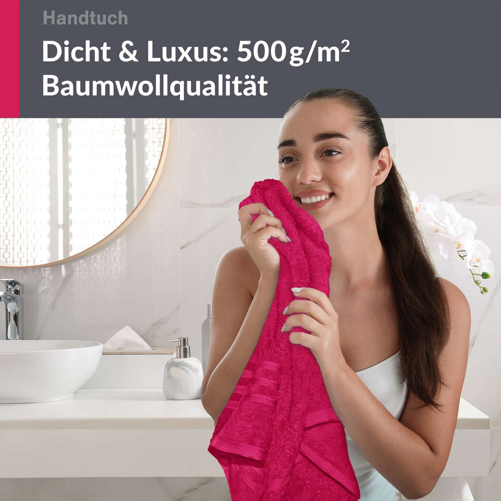 Handtuch 50x100 cm Rot - Rhabarber