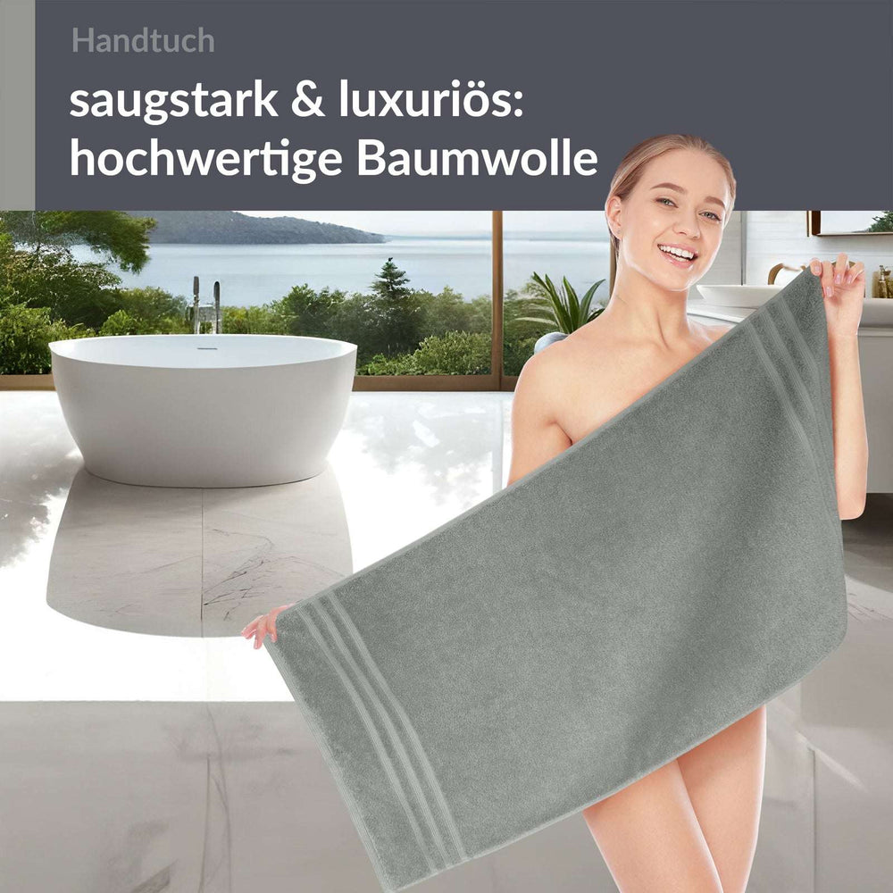 Handtuch 50x100 cm Grau - Stein