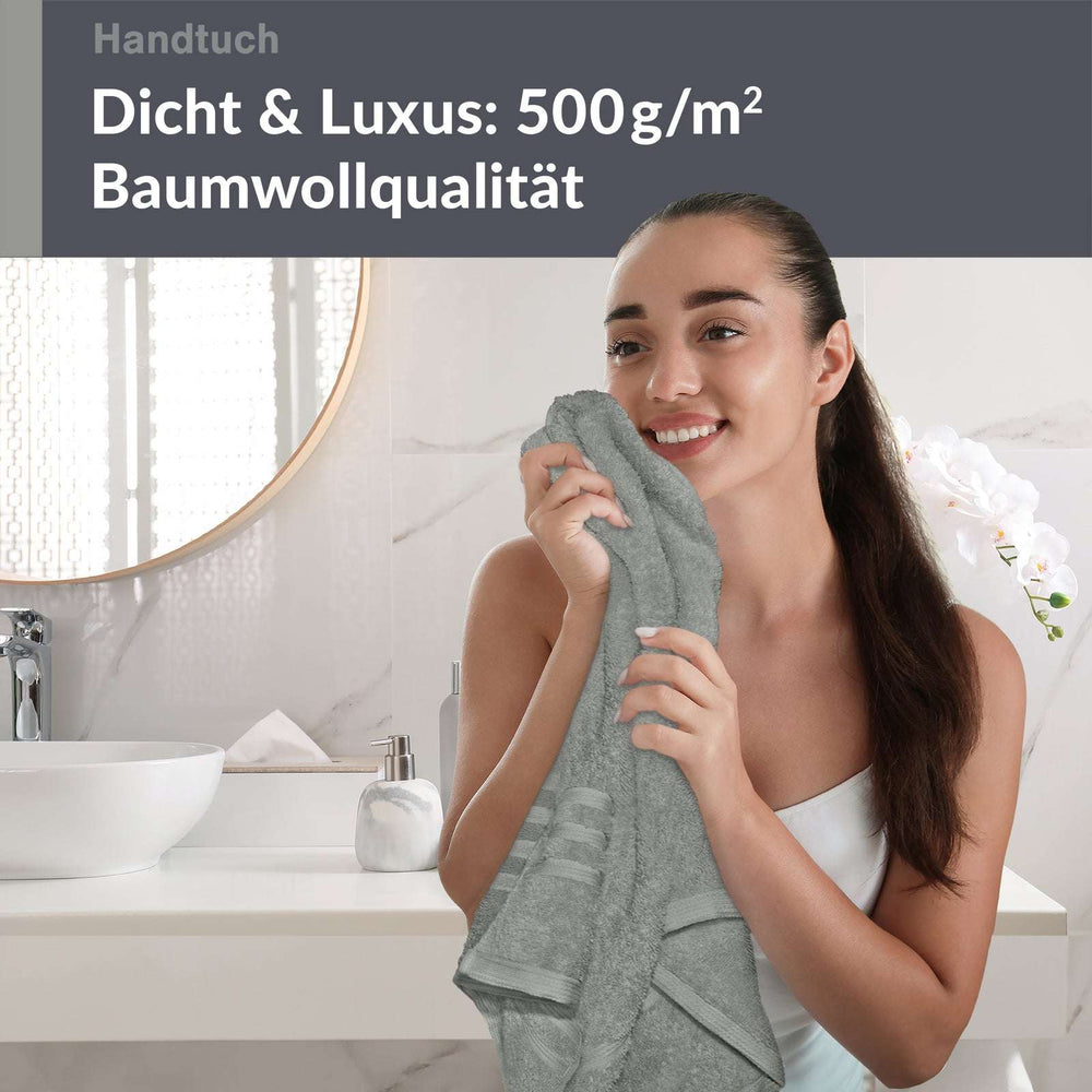 Handtuch 50x100 cm Grau - Stein