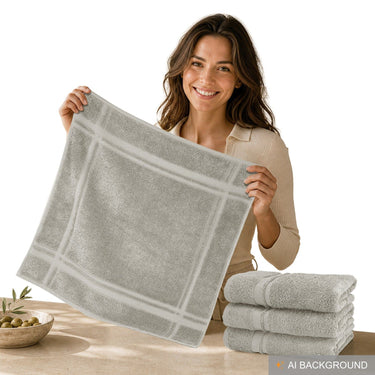 Küchenhandtücher Set 50x50 cm Grau - Kiesel