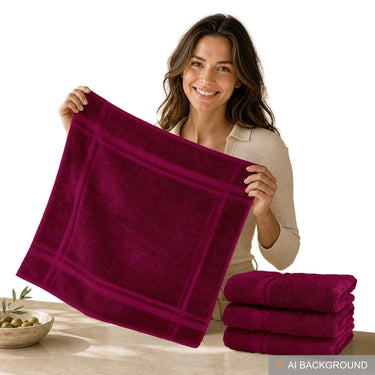 Küchenhandtücher Set 50x50 cm Rot - Kirsch