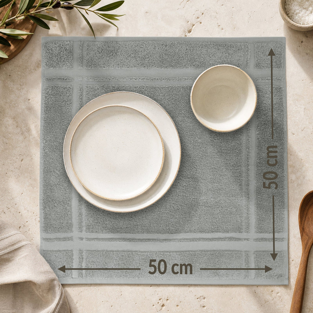 Küchenhandtücher Set 50x50 cm Grau - Stein
