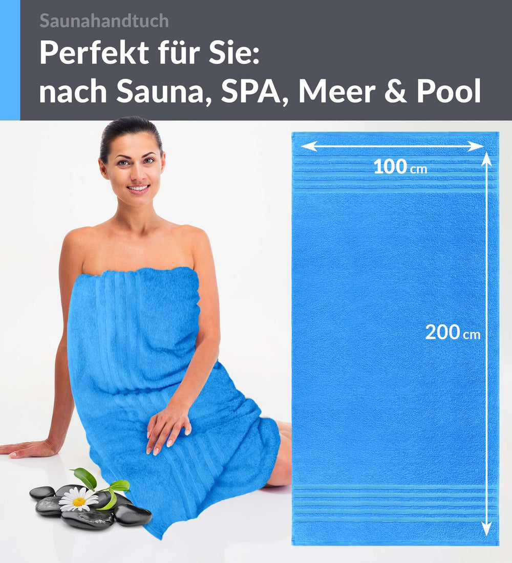 Badetuch groß 100x200 cm Blau - Capri