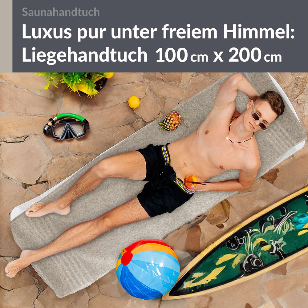 Saunahandtuch extra lang 80x220 cm Grau - Kiesel